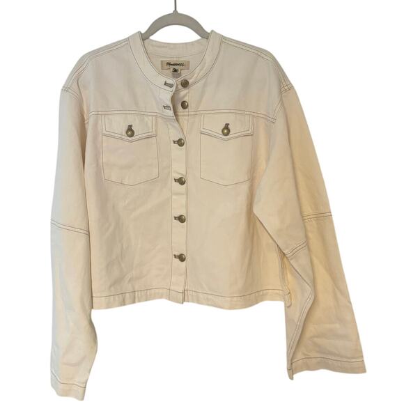 NWT Madewell Cocoon-Sleeve Denim Lady Jacket In Vintage Canvas Size XL - Picture 4 of 8
